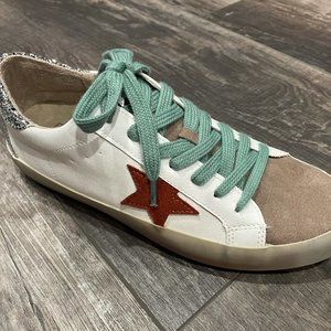Shu Shop Paula Orange Sneakers, Golden goose dupes